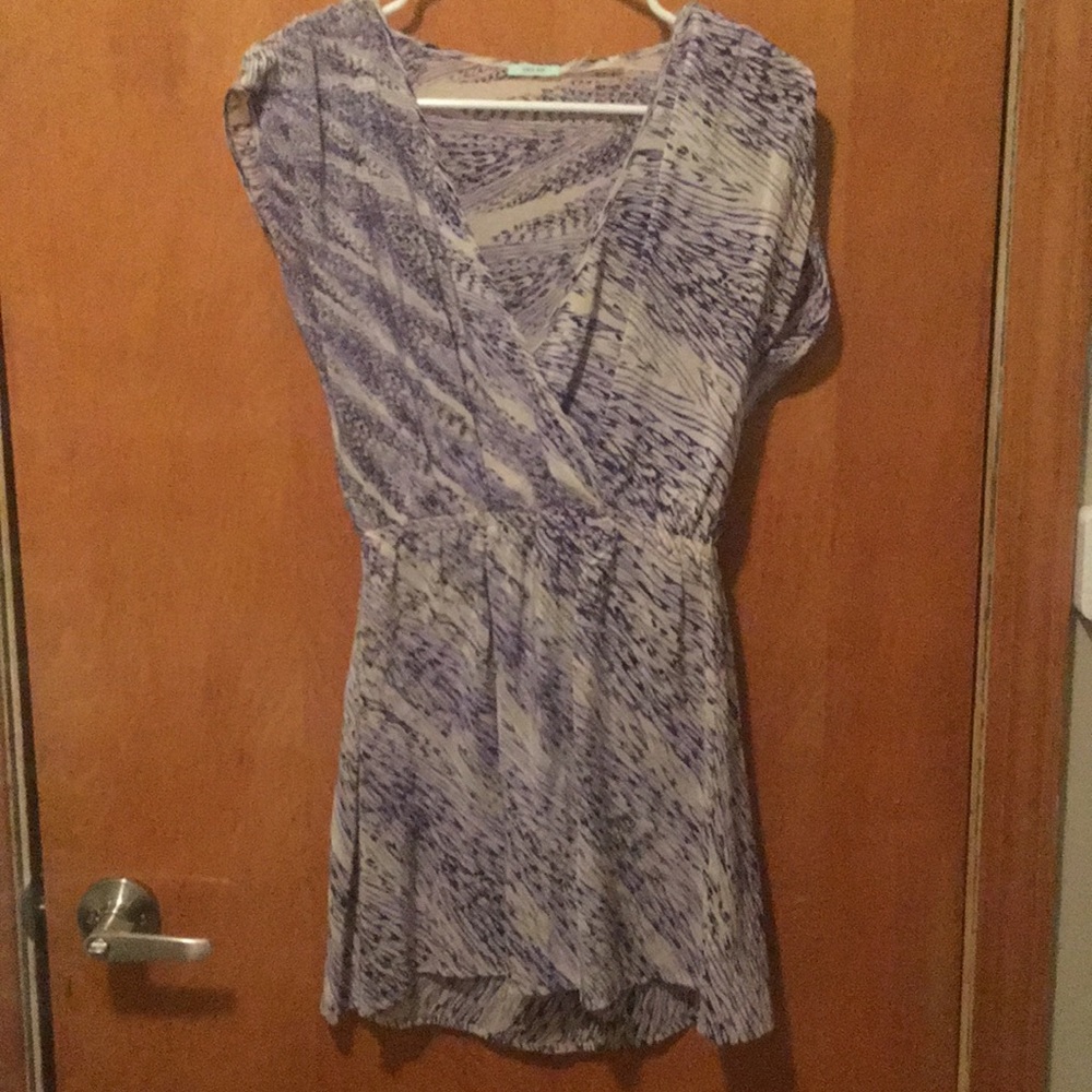 Blue and Grey Wrap Dress